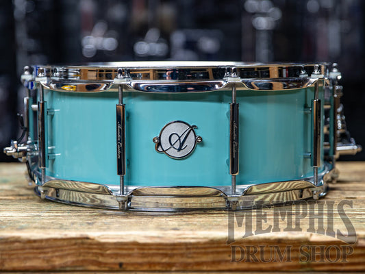 Used Acoutin 14x5.5 Stainless Steel Snare Drum - Light Blue