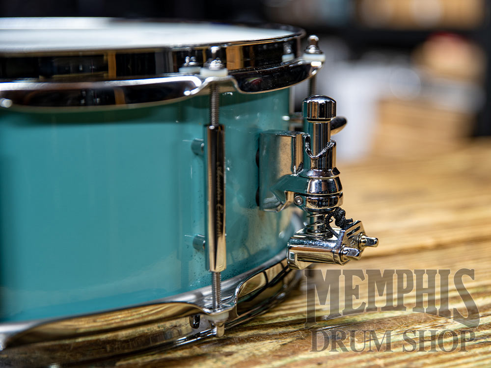 Used Acoutin 14x5.5 Stainless Steel Snare Drum - Light Blue