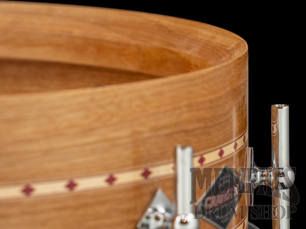 Craviotto 14x4.5 Custom Shop Cherry Snare Drum with Dual Red Inlay