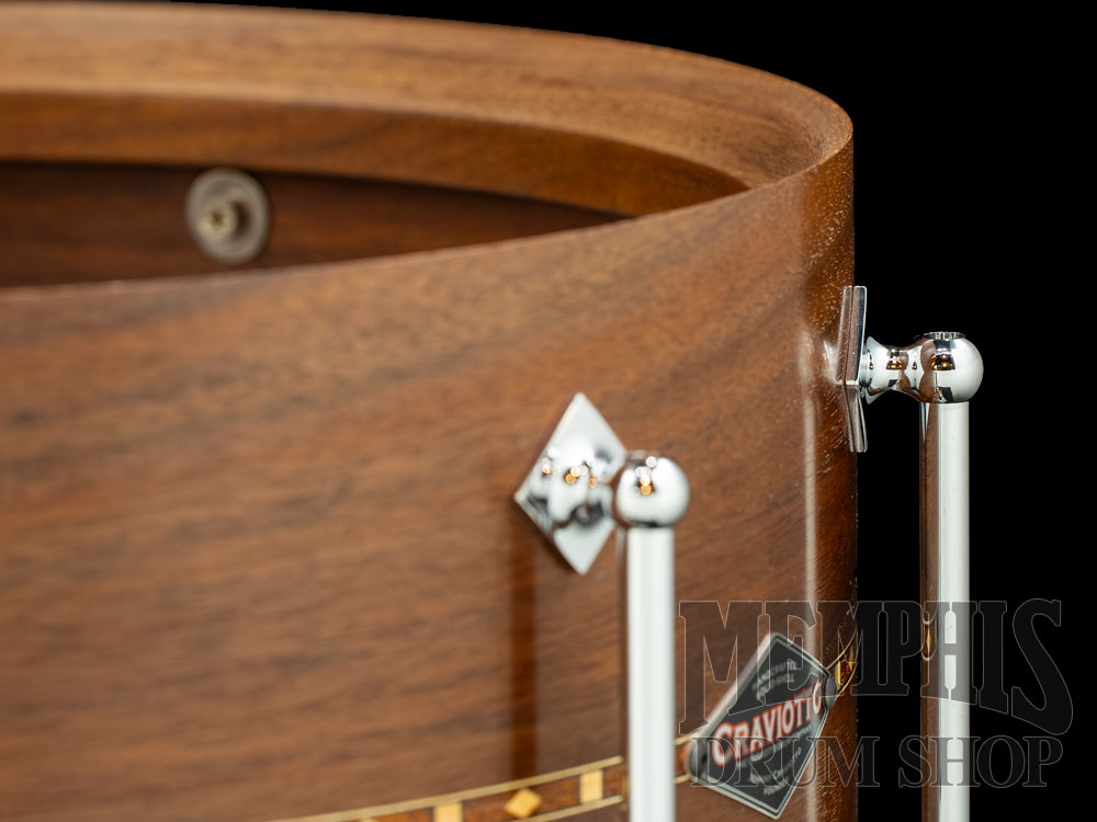 Craviotto 14x6.5 Custom Shop Walnut Snare Drum with Walnut Inlay