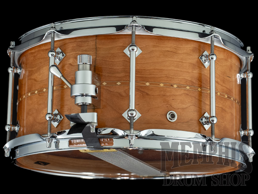 Craviotto 14x7 Custom Shop Cherry Snare Drum with Cherry Inlay