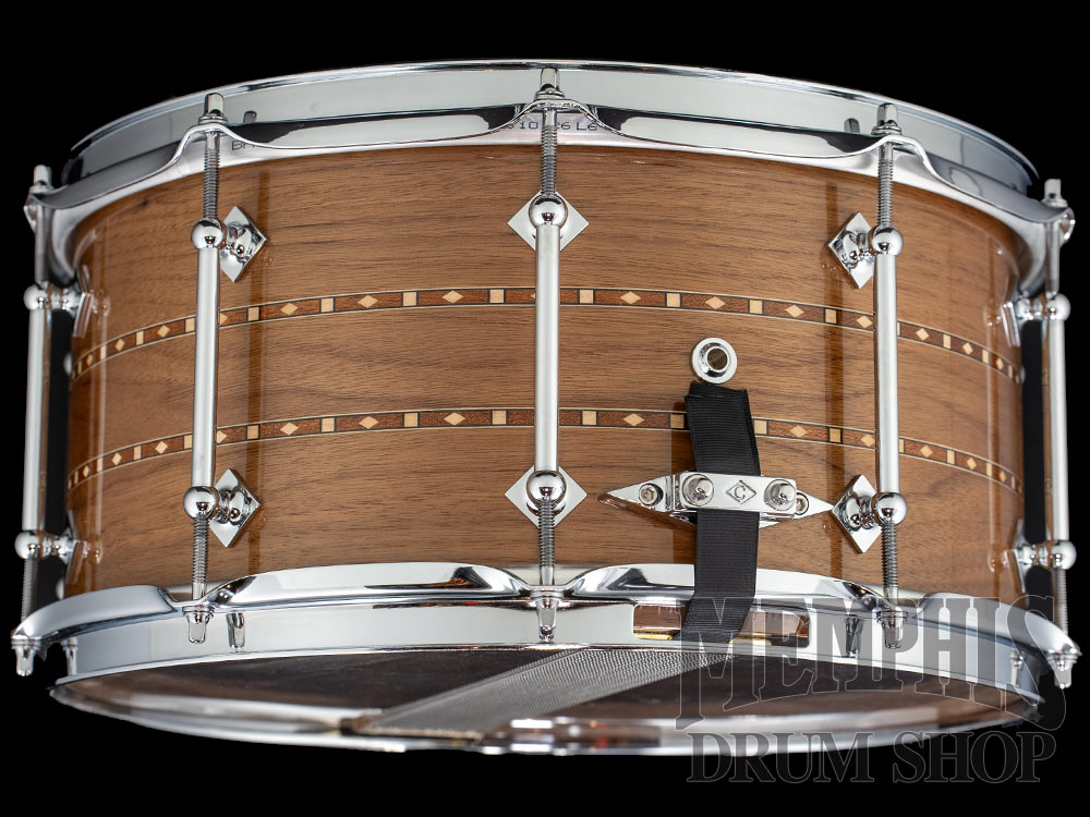 Craviotto 14x7 Custom Shop Walnut Snare Drum with Dual Walnut Inlay - Natural Gloss Lacquer