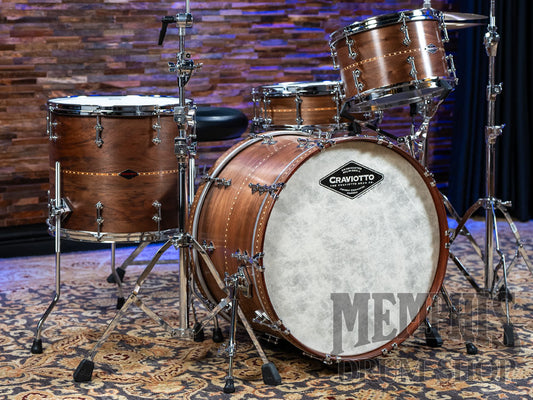 Craviotto Custom Shop Dark Walnut Drum Set with Walnut Inlay 22/12/16