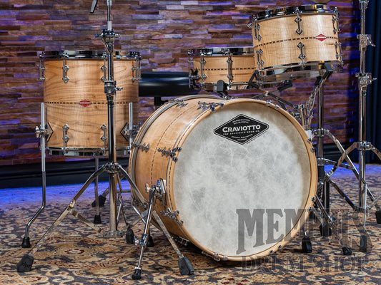 Craviotto Private Reserve Curly Maple Drum Set with Walnut Inlay 20/12/14/14