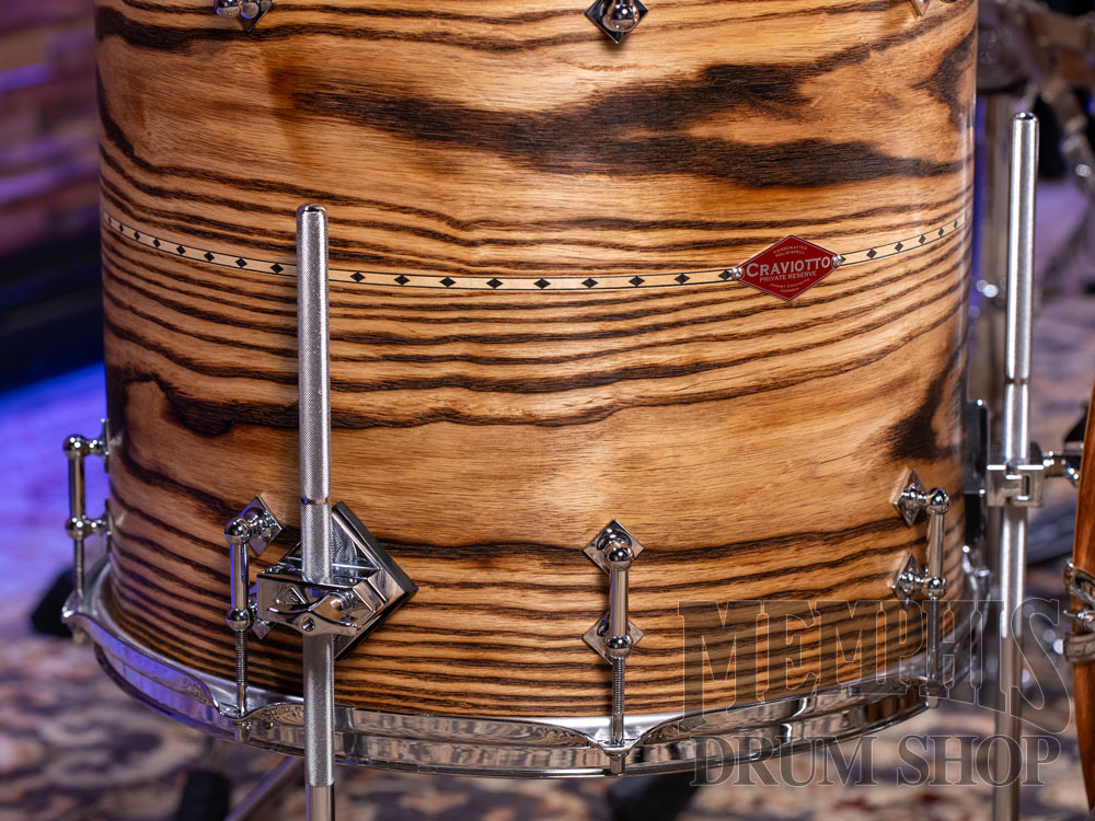 Craviotto Private Reserve Burnt Ash Drum Set with Maple Inlay 22/13/16/14