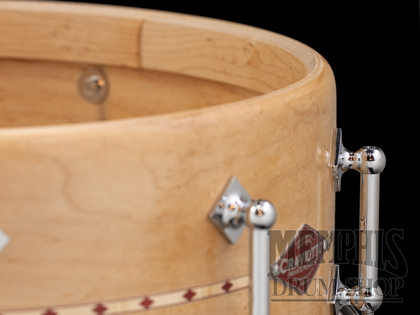 Craviotto 14x5.5 Private Reserve Birdseye Maple Snare Drum with Red Inlay