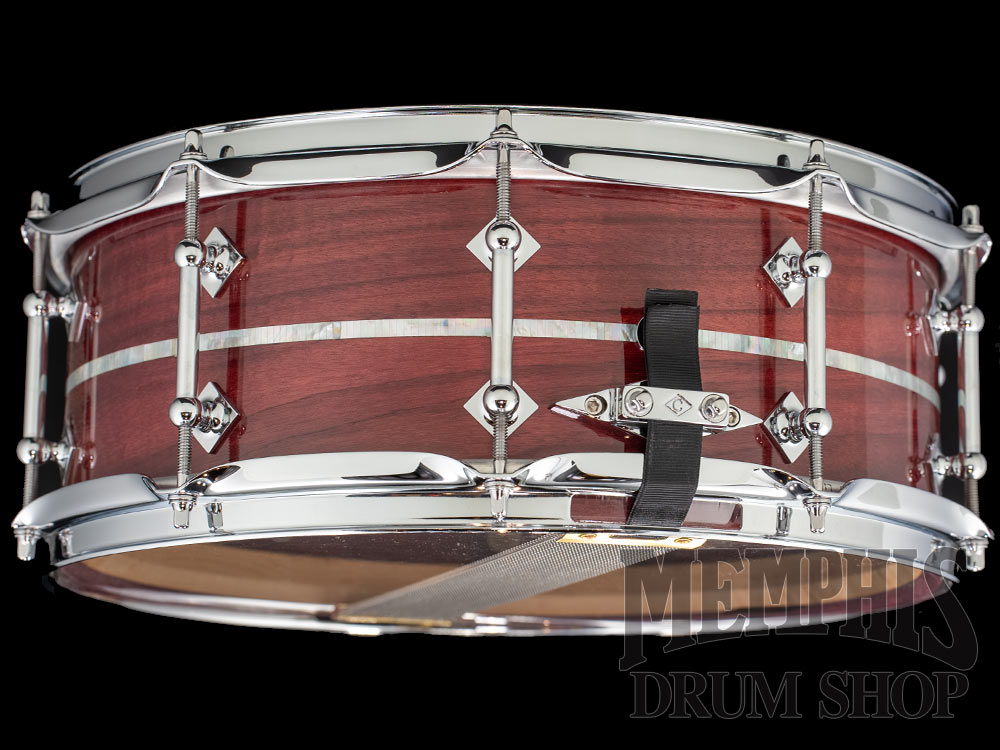 Craviotto 14x5.5 Private Reserve Purpleheart Snare Drum with Mother of Pearl Inlay