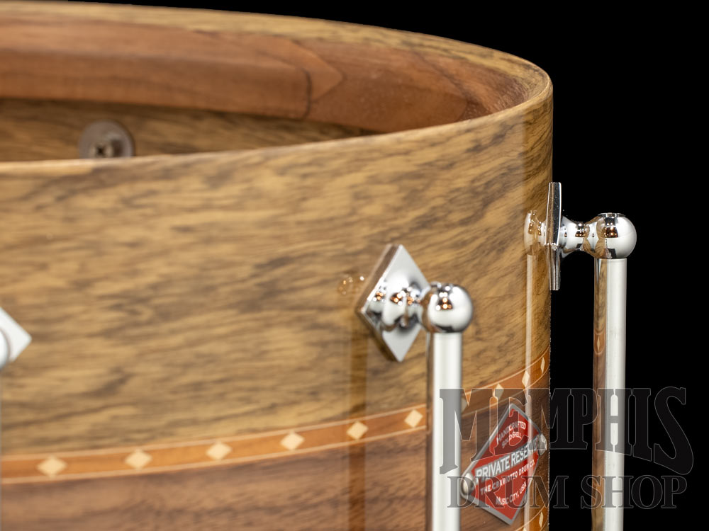 Craviotto 14x6.5 Private Reserve Stacked Black Limba/Walnut/Black Limba Snare Drum with Dual Cherry Inlay