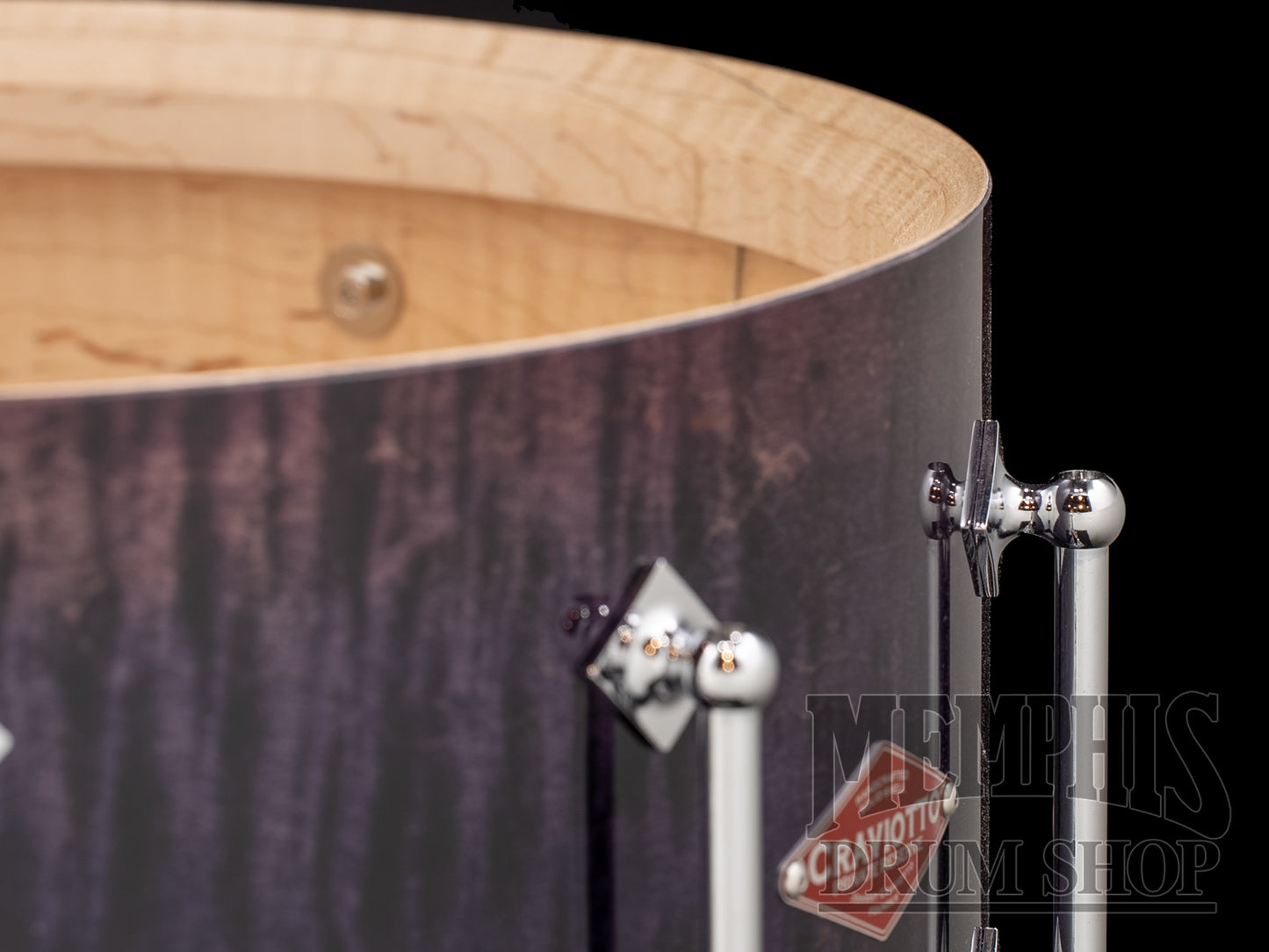 Craviotto 14x6.5 Private Reserve Curly Maple Snare Drum - Purple Burst Ebonized Gloss