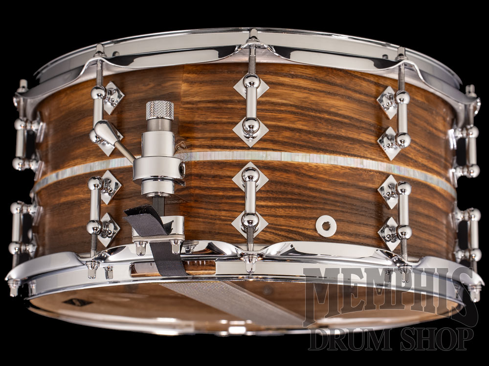 Craviotto 14x7 Private Reserve Burnt Ash Snare Drum with Mother of Pearl Inlay