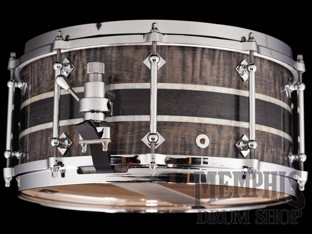 Craviotto 14x6.5 20th Anniversary Q1 Solid Black Curly Snare Drum with Die-Cast Hoops