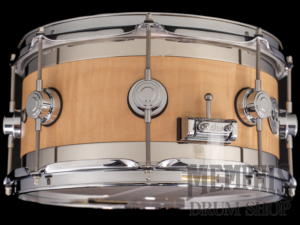 DW 13x7 Collector's Series Curly Maple Edge Snare Drum - Natural Satin Oil