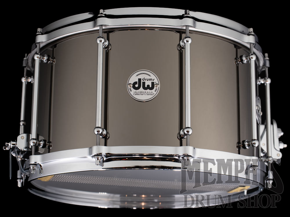 DW 14x8 Collector's Series Black Nickel Over Brass Snare Drum with Tube Lugs and Die-cast Hoops