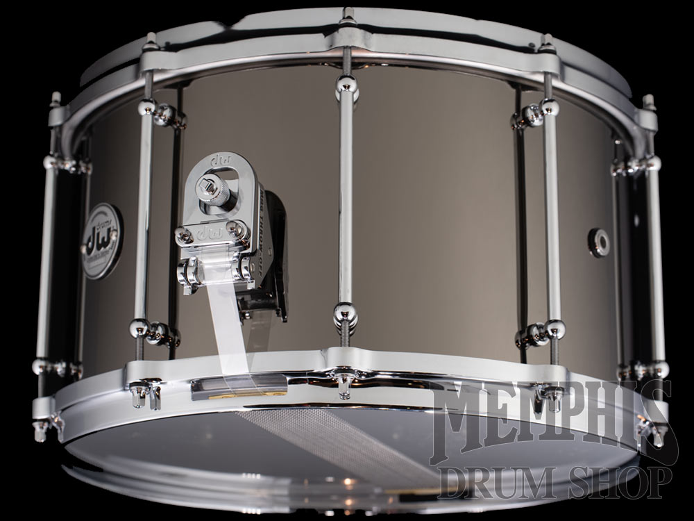 DW 14x8 Collector's Series Black Nickel Over Brass Snare Drum with Tube Lugs and Die-cast Hoops
