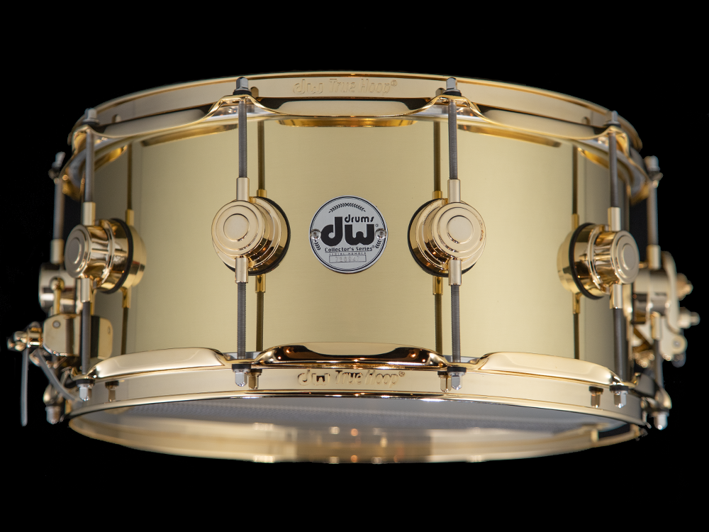 DW 14x6.5 Collector's Series Bell Brass Snare Drum with Gold