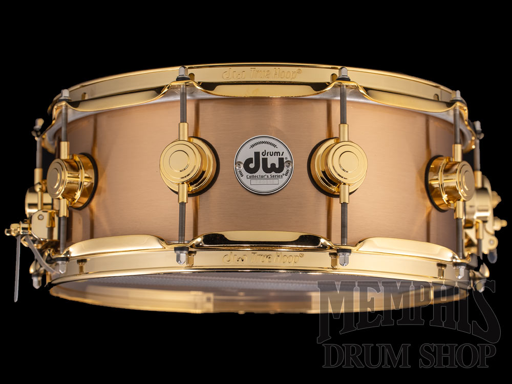 DW 14x5.5 Collector's Series Brushed Bell Bronze Snare Drum with Gold Hardware
