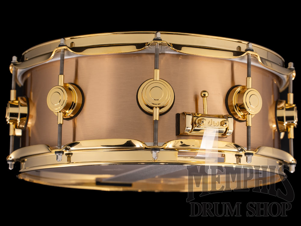 DW 14x5.5 Collector's Series Brushed Bell Bronze Snare Drum with Gold Hardware