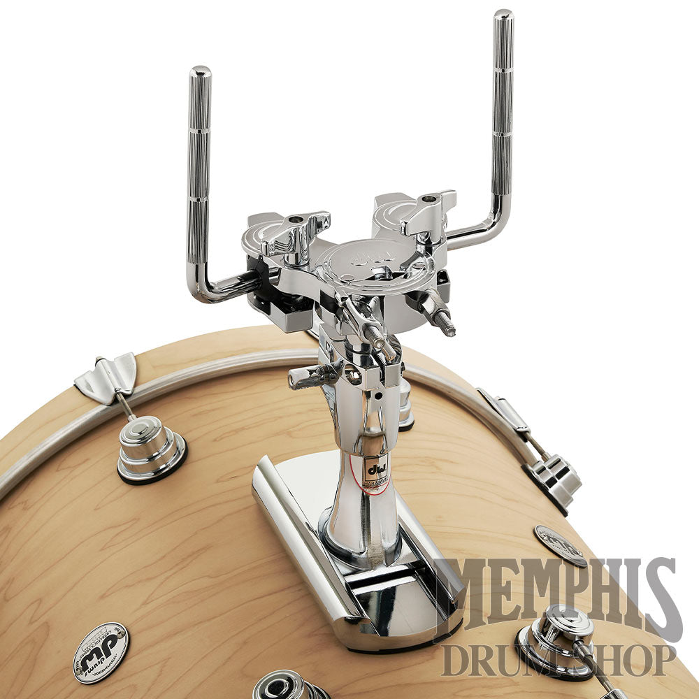 DW Bass Drum Mounted Double Tom Arm with Slide Track - Chrome