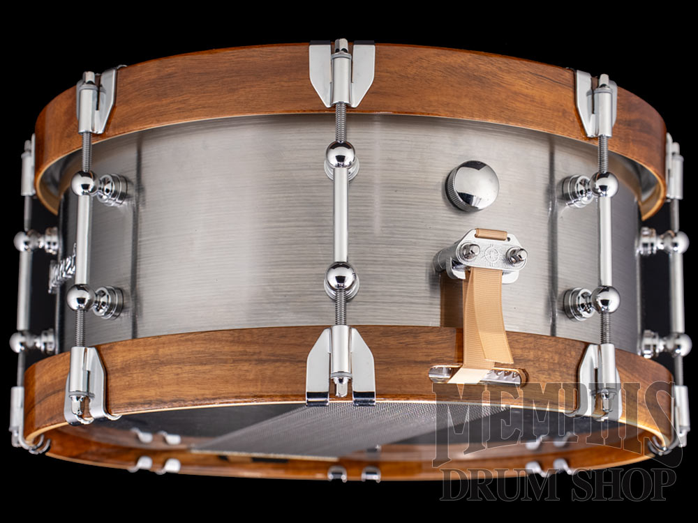 Dunnett Classic 14x6.5 Carbon Steel Sledge Snare Drum with Acacia Metal Wood Hoops - Polished