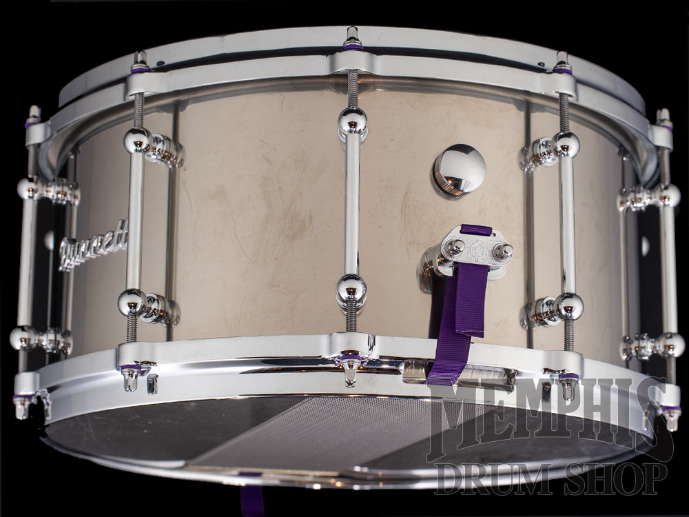Dunnett Classic 14x7 Titanium Snare Drum with 10 Lugs and Die-Cast Hoops - Polished