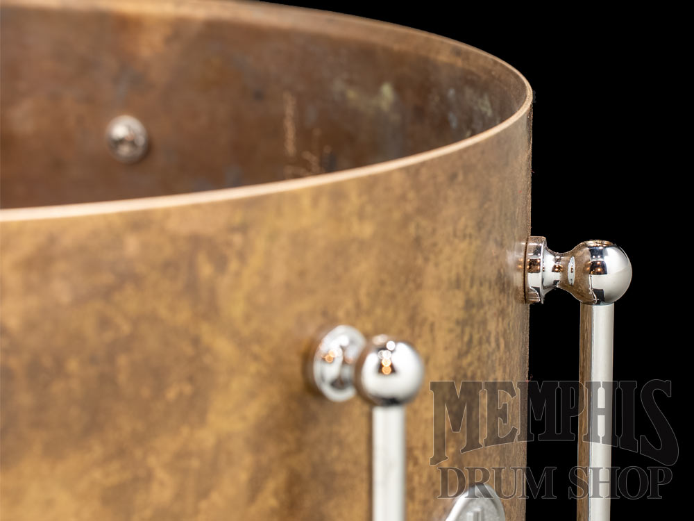 Dunnett Classic 14x8 Model K Kast Bronze Snare Drum with Die-Cast Hoops - Lucky Penny Patina