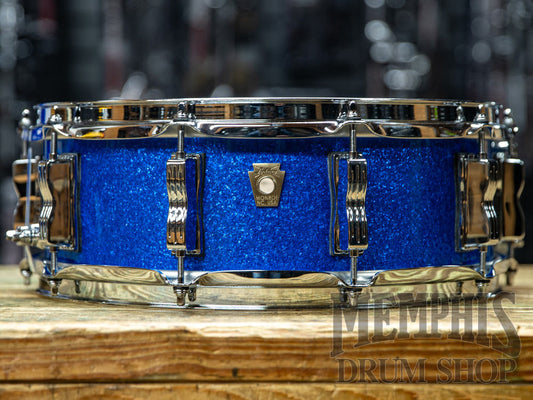 Used Ludwig 14x5 Classic Maple Snare Drum - Blue Sparkle