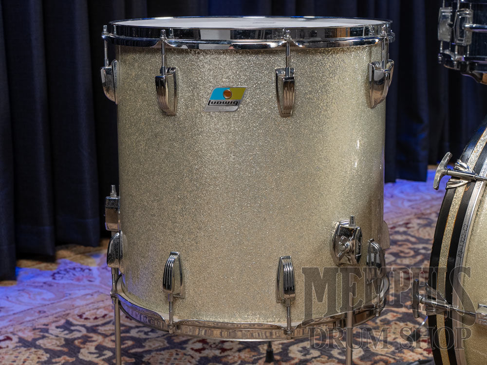Vintage Ludwig 70s Classic Maple Drum Set 22/13/16/14 - Silver Sparkle