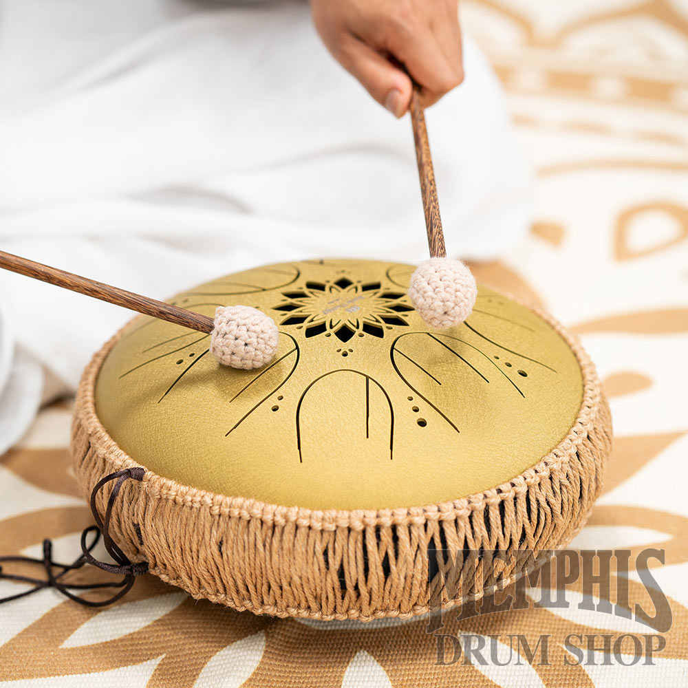 Meinl 10” Medium Octave Steel Tongue Drum C Major 8 Notes 432Hz - Gold