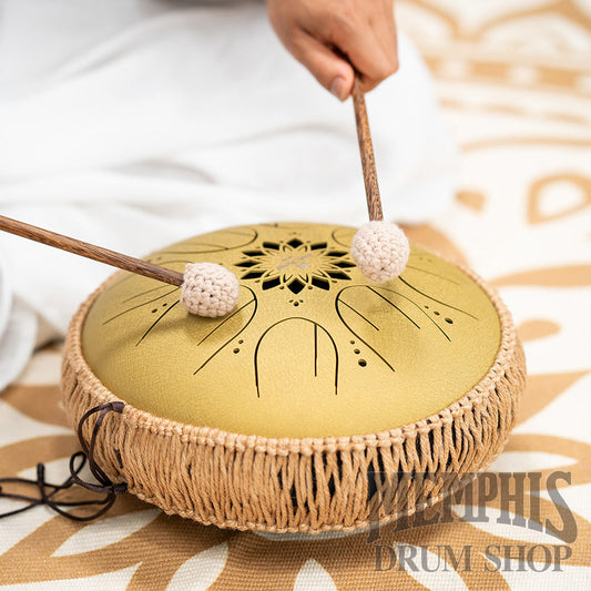 Meinl 10” Medium Octave Steel Tongue Drum C Major 8 Notes 432Hz - Gold