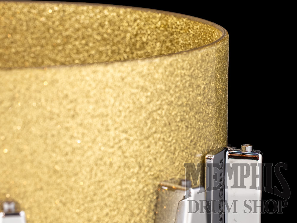 Milestone 14x8 Founder's Model Fiberglass Snare Drum with 10 Lugs - Gold Sparkle
