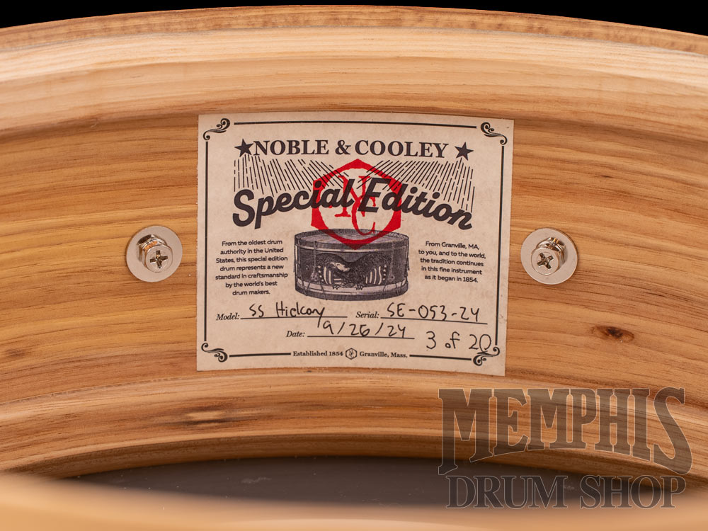 Noble & Cooley 14x5 Special Edition Solid Shell Classic Hickory Snare Drum