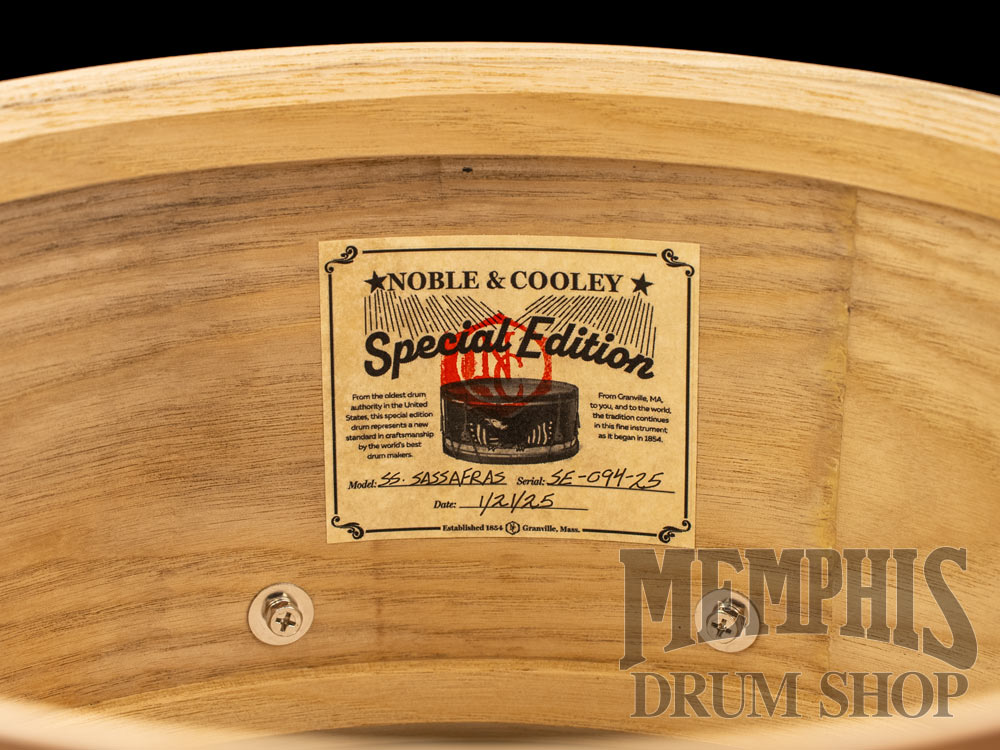 Noble & Cooley 14x7 Special Edition Solid Shell Classic Sassafras Snare Drum