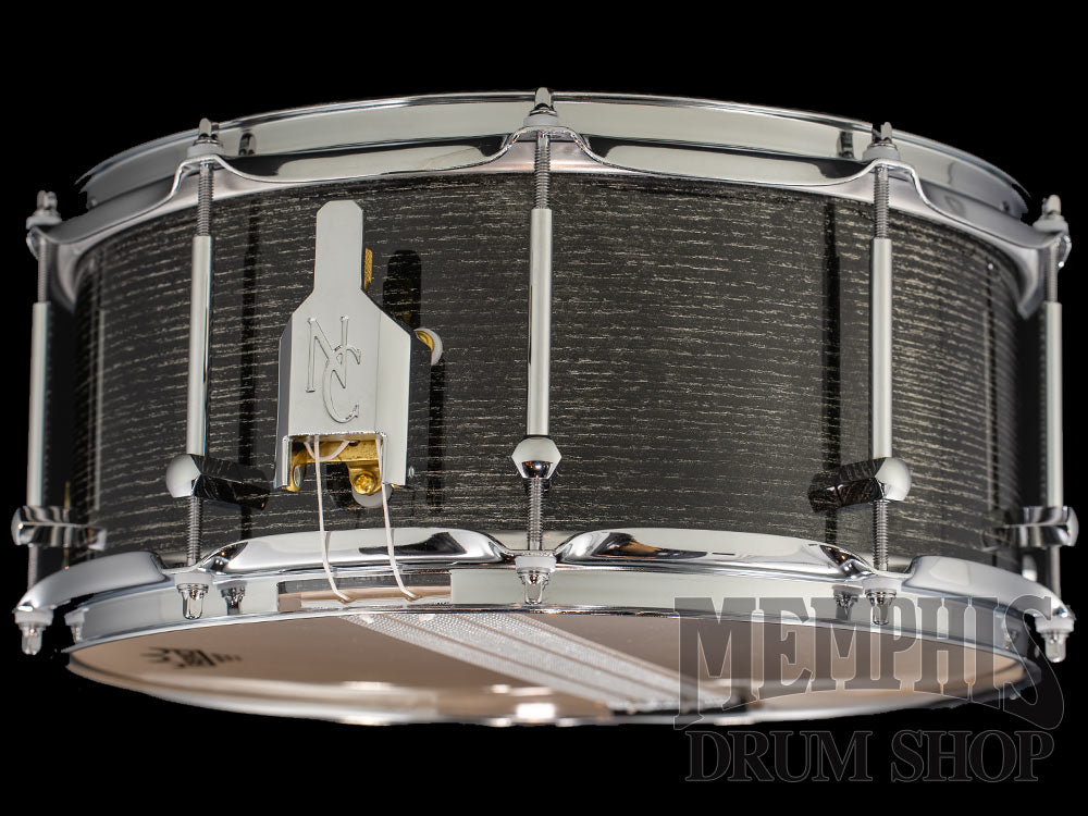 Noble & Cooley 14x6 Solid Shell Classic Ash Snare Drum - Silver Vein Black Gloss Lacquer