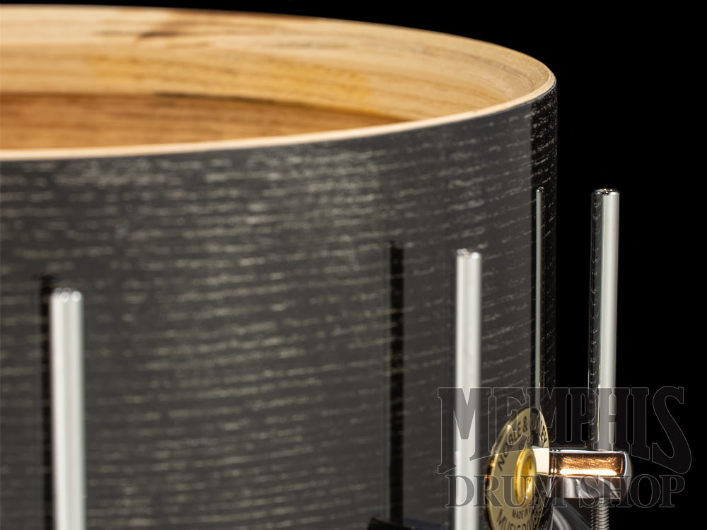 Noble & Cooley 14x6 Solid Shell Classic Ash Snare Drum - Silver Vein Black Gloss