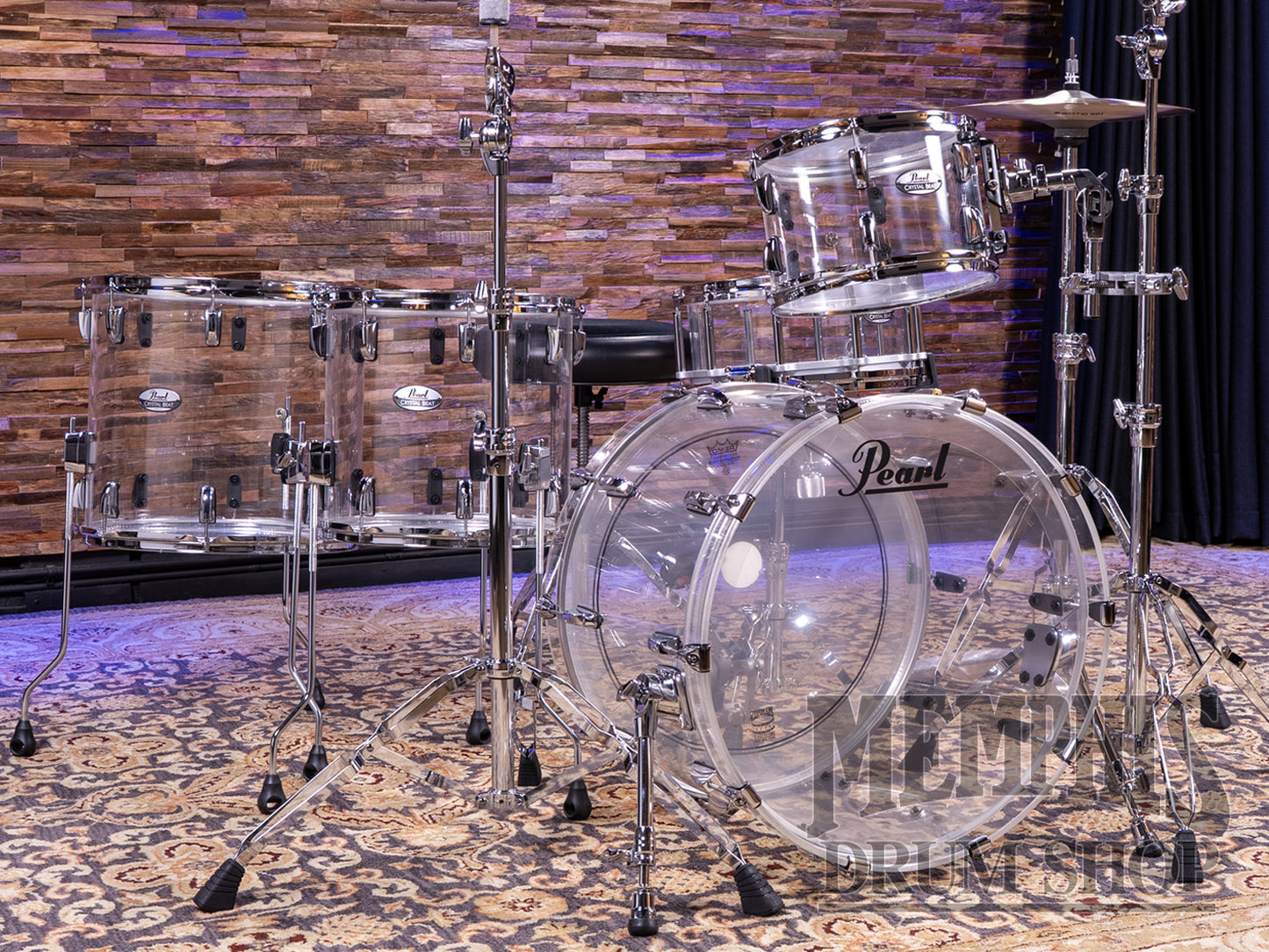 Pearl Crystal Beat Acrylic 4-Piece Drum Set 22/12/14/16 - Ultra Clear