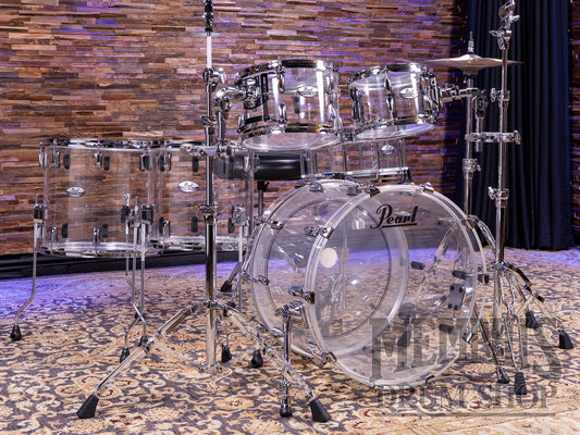 Pearl Crystal Beat Acrylic 5-Piece Drum Set 22/10/12/14/16 - Ultra Clear