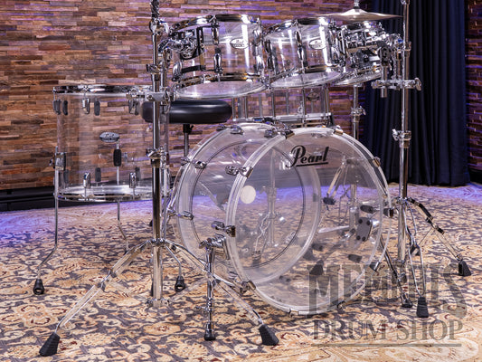 Pearl Crystal Beat Acrylic 5-Piece Drum Set 22/8/10/12/16 - Ultra Clear