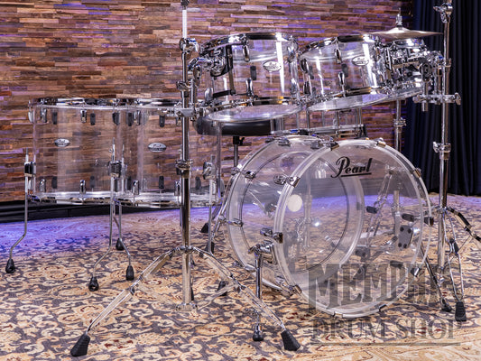 Pearl Crystal Beat Acrylic 6-Piece Drum Set 22/10/12/13/16/18 - Ultra Clear
