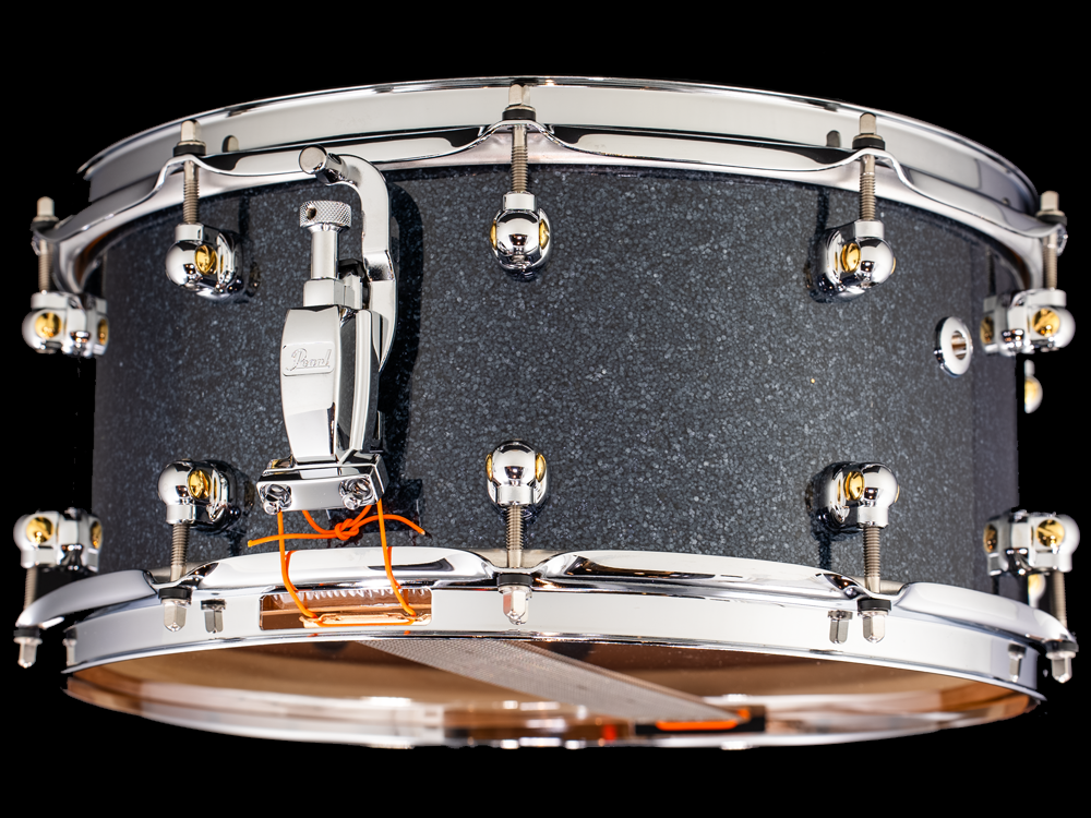 Pearl 14x6.5 Music City Custom Solid Cherry Snare Drum - Charcoal Black Sparkle