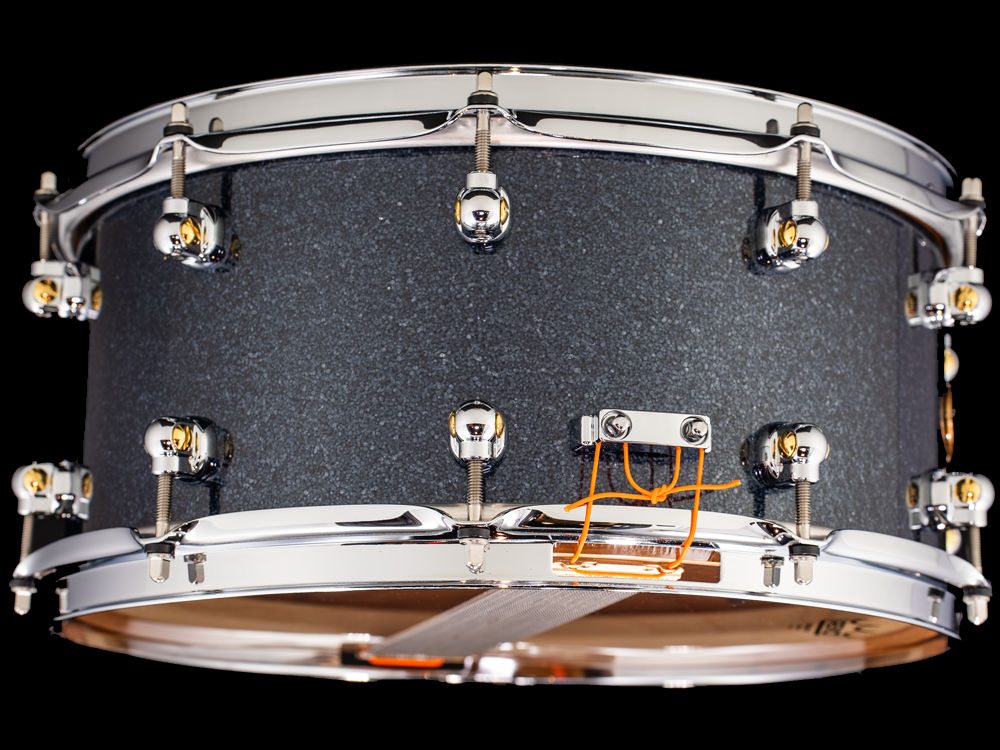 Pearl 14x6.5 Music City Custom Solid Cherry Snare Drum - Charcoal Black Sparkle