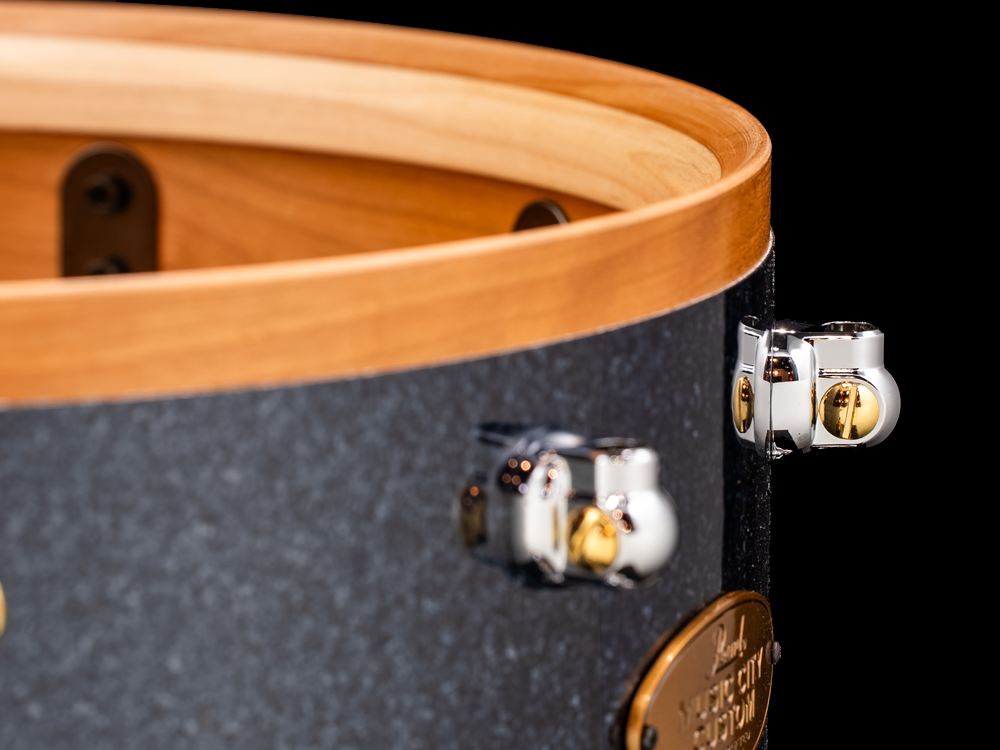 Pearl 14x6.5 Music City Custom Solid Cherry Snare Drum - Charcoal Black Sparkle