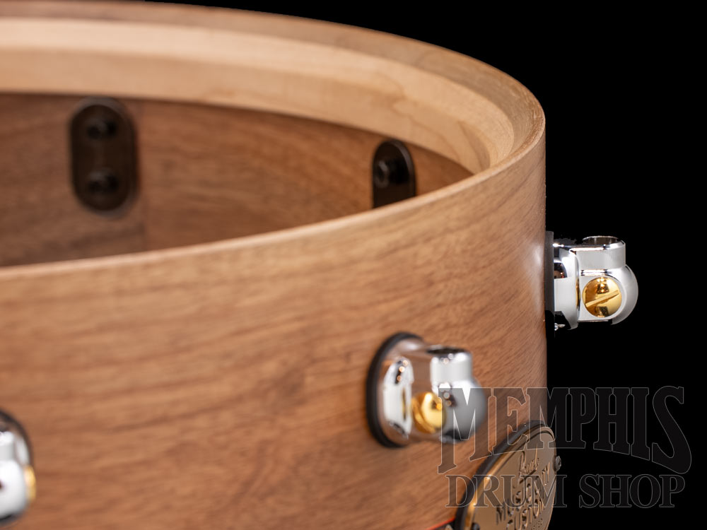 Pearl 14x6.5 Music City Custom One Of A Kind Solid Walnut Snare Drum with Inset Duo Bowline Inlay