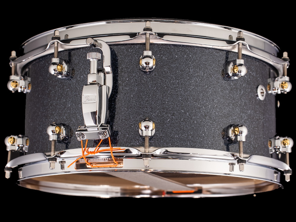 Pearl 14x6.5 Music City Custom Solid Walnut Snare Drum - Charcoal Black Sparkle