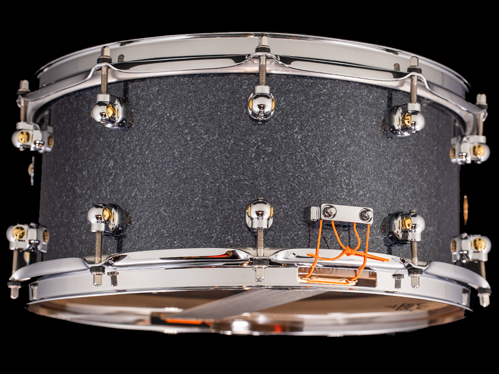 Pearl 14x6.5 Music City Custom Solid Walnut Snare Drum - Charcoal Black Sparkle