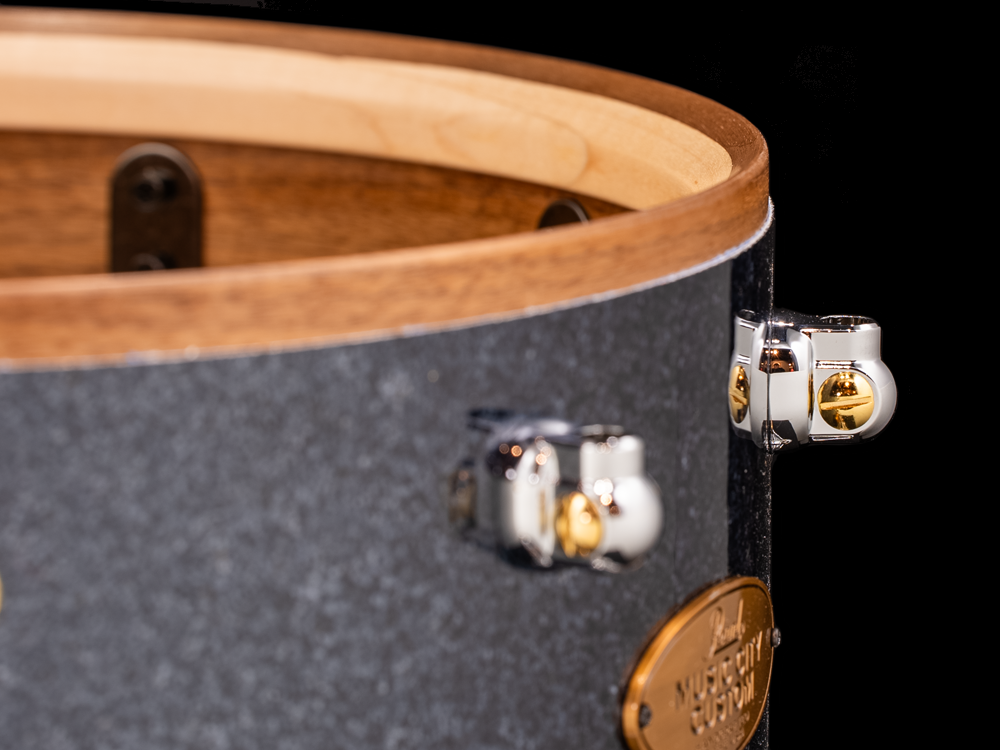 Pearl 14x6.5 Music City Custom Solid Walnut Snare Drum - Charcoal Black Sparkle