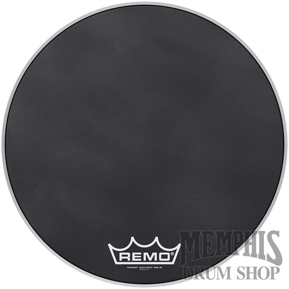 Remo Powermax Black Suede 14" Marching Bass Drumhead - Crimplock