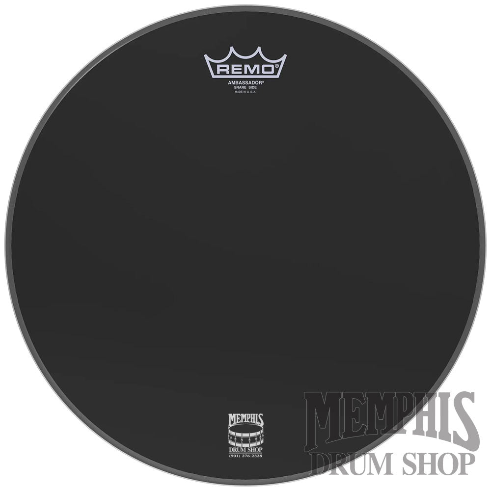 Remo Ebony Ambassador Snare Side 13" Marching Drumhead - No Collar