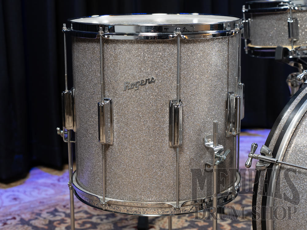 Vintage Rogers 60s Tower Drum Set 20/12/14/14 - Silver Sparkle Pearl