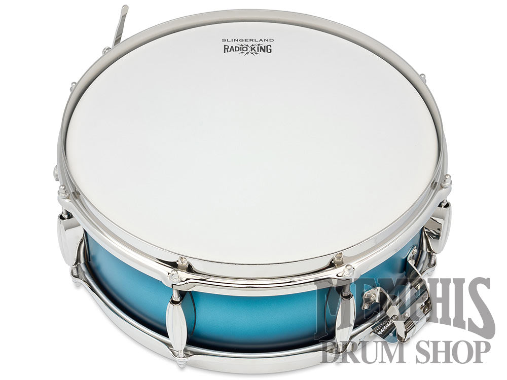 Slingerland 14x5 Limited Edition Radio King Snare Drum - Silver & Blue Duco