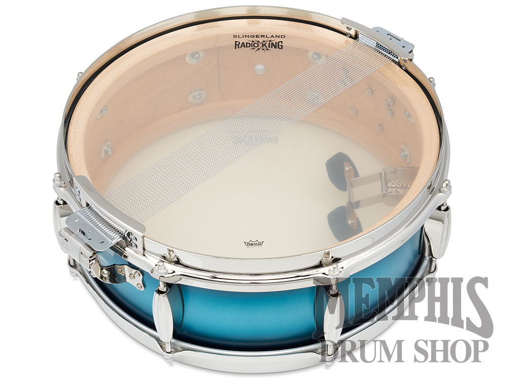 Slingerland 14x5 Limited Edition Radio King Snare Drum - Silver & Blue Duco